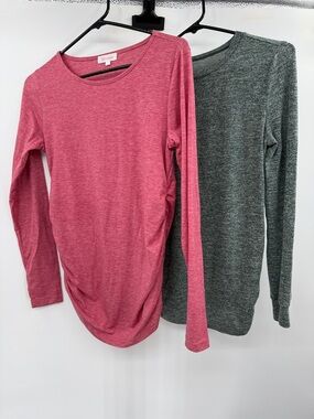 Lot of 2 Maternity Long Skeeve Tops Size S BHome and Unbranded